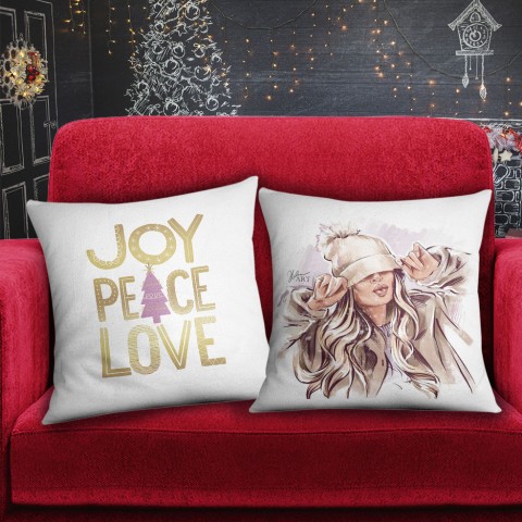 Подушка "Joy pease love" 30х30 купить за 24.00